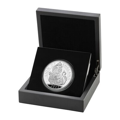 2022 Royal Tudor Beasts Lion of England £10 Silver Proof 5oz Coin Box Coa