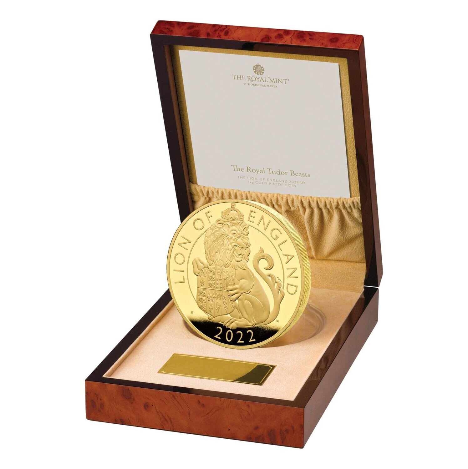 2022 Royal Tudor Beasts Lion of England £1000 Gold Proof Kilo Coin Box Coa