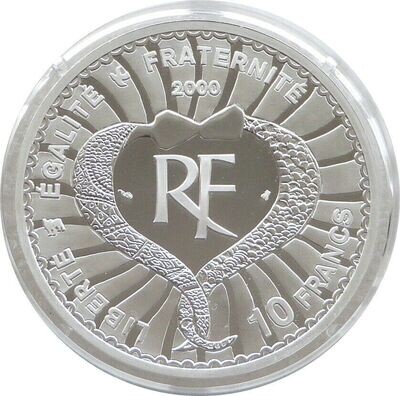 2000 France Millennium Yves Saint Laurent 10 Franc Silver Proof Coin