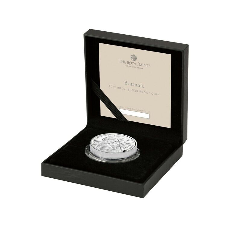 2022 Britannia Premium £5 Silver Proof 2oz Coin Box Coa