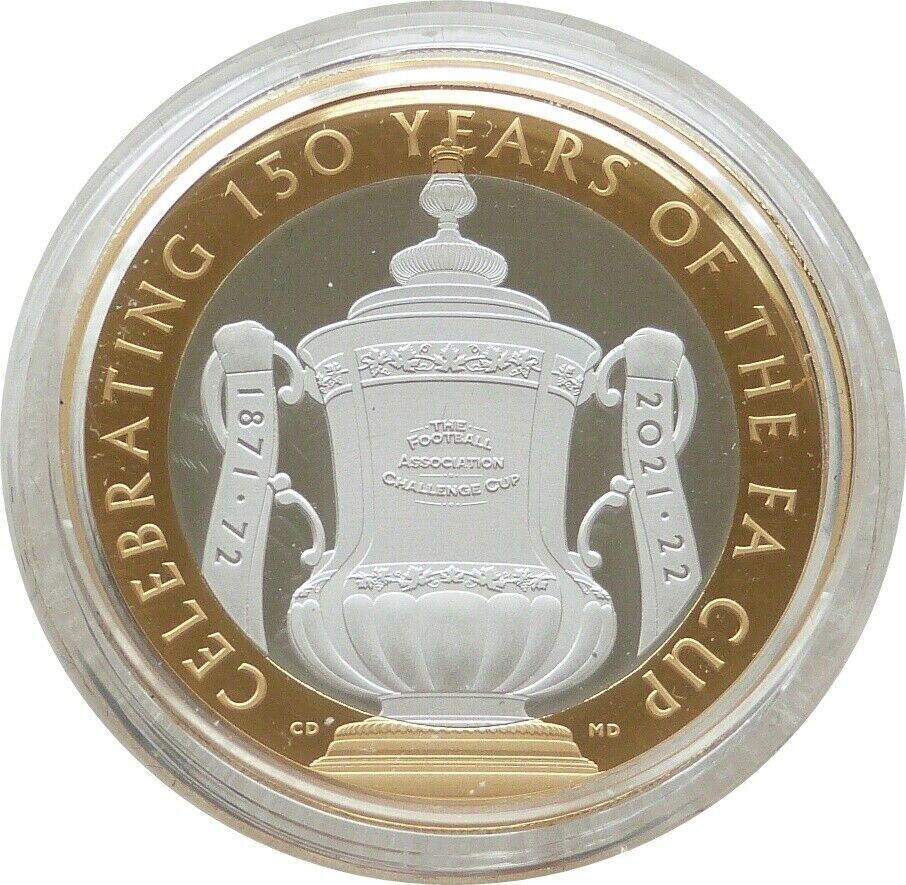 2022 FA Cup Piedfort £2 Silver Proof Coin Box Coa