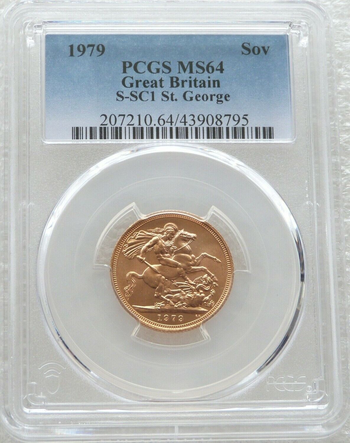 1979 St George and the Dragon Full Sovereign Gold Coin PCGS MS64