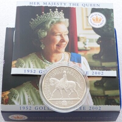 2002 Golden Jubilee £5 Silver Proof Coin Box Coa