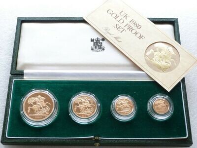 1980 Sovereign Gold Proof 4 Coin Set Box Coa