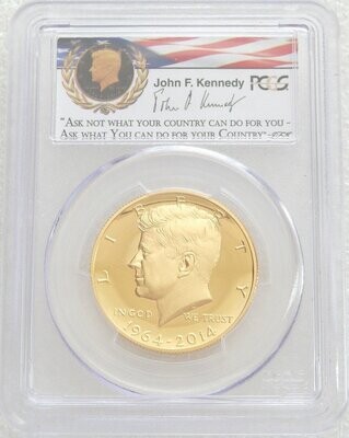 2014-W American John F Kennedy High Relief 50c Half Dollar Gold Proof 3/4oz Coin PCGS PR70 DCAM First Strike