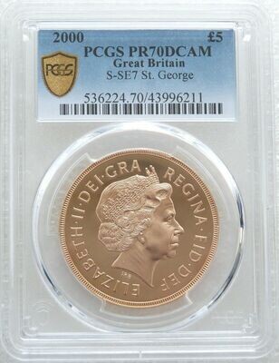 2000 St George and the Dragon £5 Sovereign Gold Proof Coin PCGS PR70 DCAM