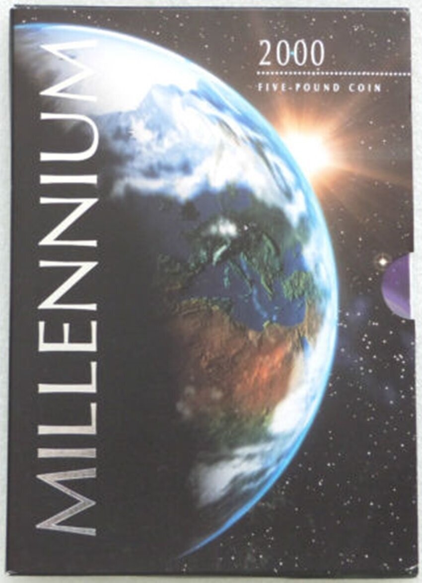 1999 - 2000 Millennium Anno Domini £5 Brilliant Uncirculated Coin Pack