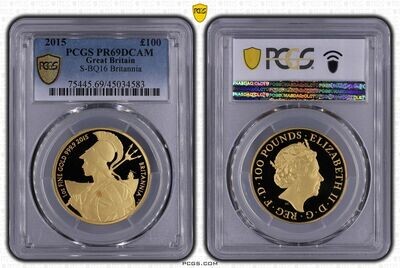 2015 Britannia £100 Gold Proof 1oz Coin PCGS PR69 DCAM - Mintage 138