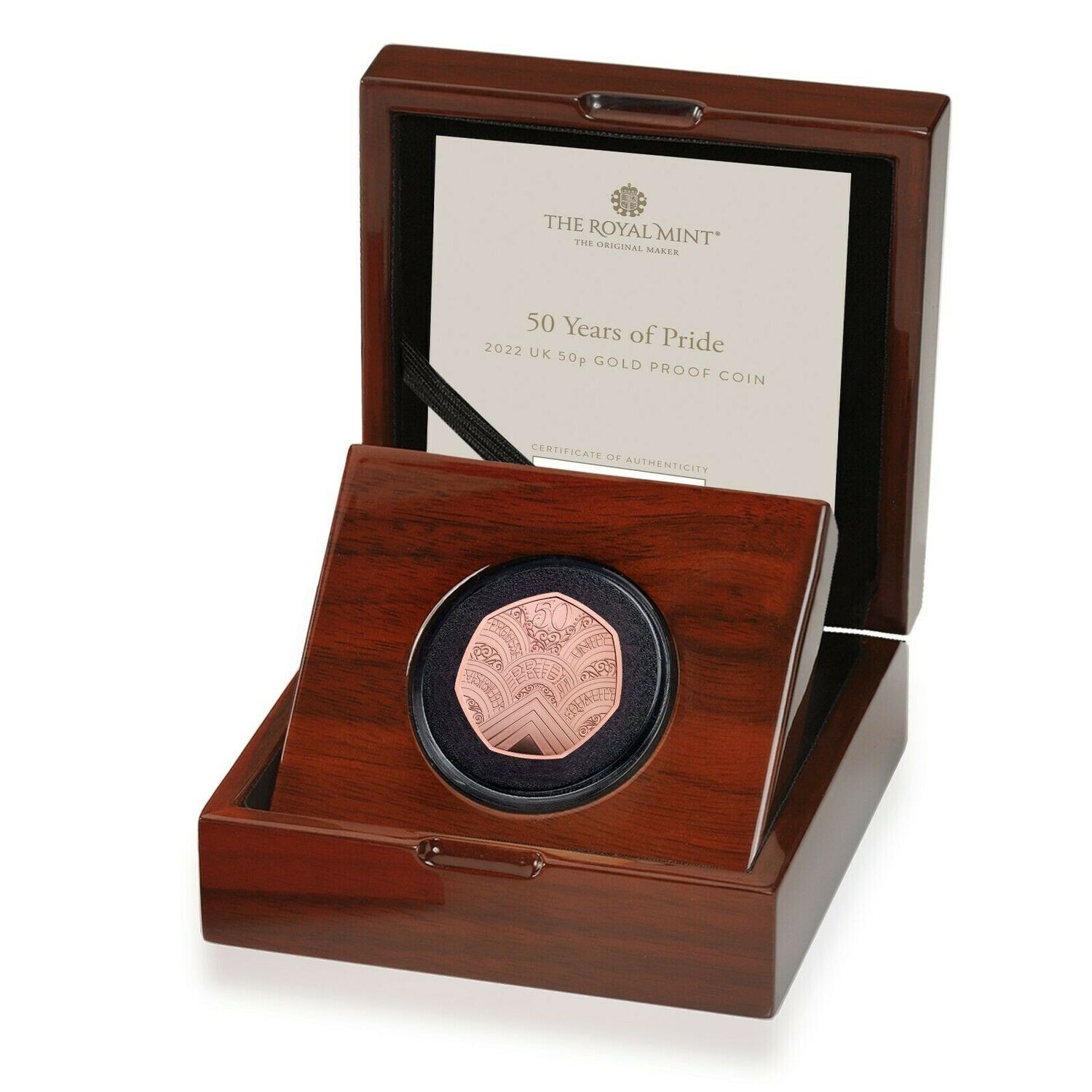 2022 Pride 50th Anniversary 50p Gold Proof Coin Box Coa 2022 Pride 50th Anniversary 50p Gold Proof Coin Box Coa