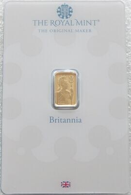 1 Gram Royal Mint Britannia Gold Bar Fine Gold 999.9% Bullion Bar Ingot Certified Sealed