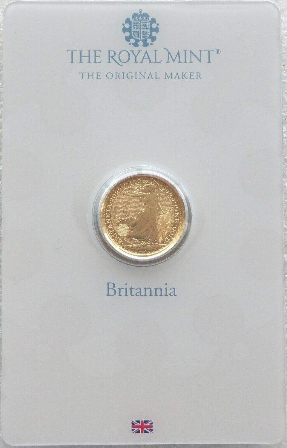 2022 Britannia £10 Gold 1/10oz Coin Mint Card
