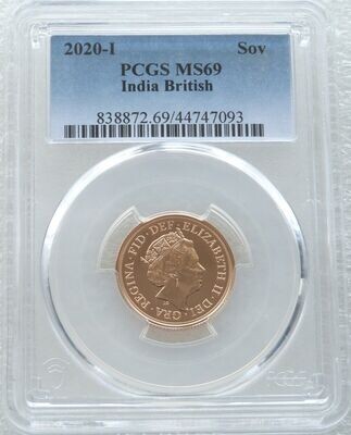 2020-I India Mint Mark Full Sovereign Gold Coin PCGS MS69
