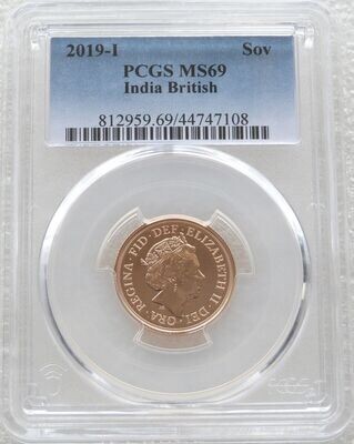 2019-I India Mint Mark Full Sovereign Gold Coin PCGS MS69