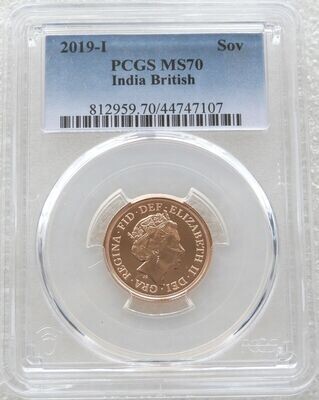 2019-I India Mint Mark Full Sovereign Gold Coin PCGS MS70