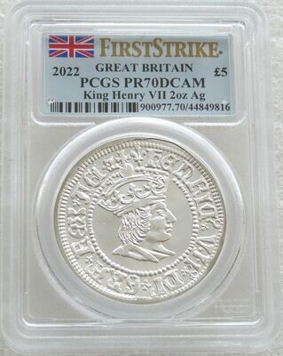 2022 British Monarchs King Henry VII £5 Silver Proof 2oz Coin PCGS PR70 DCAM First Strike