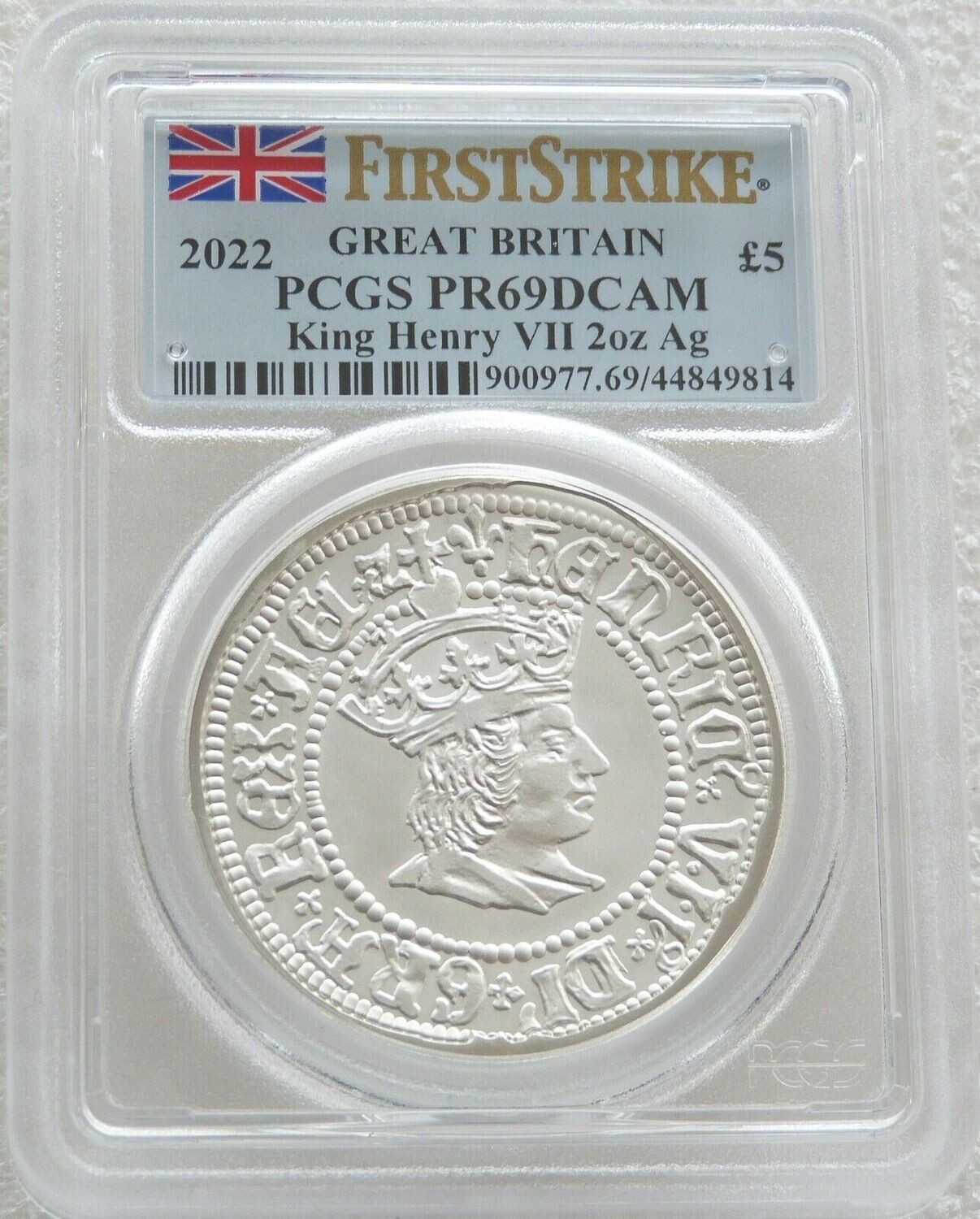 2022 British Monarchs King Henry VII £5 Silver Proof 2oz Coin PCGS PR69 DCAM First Strike