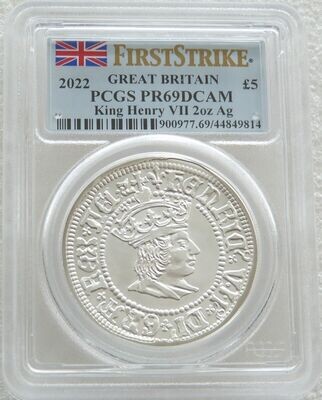 2022 British Monarchs King Henry VII £5 Silver Proof 2oz Coin PCGS PR69 DCAM First Strike