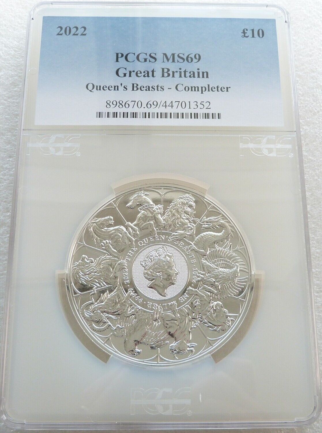 2022 Queens Beasts Completer £10 Silver 10oz Coin PCGS MS69 First Strike