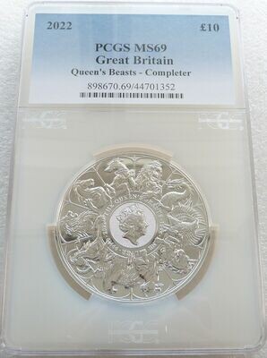 2022 Queens Beasts Completer £10 Silver 10oz Coin PCGS MS69 First Strike