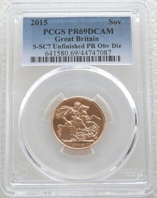 2015 St George and the Dragon Full Sovereign Gold Proof Coin PCGS PR69 DCAM Mint Error Mule