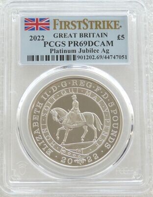 2022 Platinum Jubilee £5 Silver Proof Coin PCGS PR69 DCAM First Strike