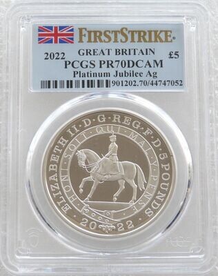 2022 Platinum Jubilee £5 Silver Proof Coin PCGS PR70 DCAM First Strike