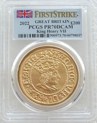 2022 British Monarchs King Henry VII £200 Gold Proof 2oz Coin PCGS PR70 DCAM First Strike