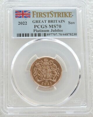 2022 Platinum Jubilee Full Sovereign Gold Coin PCGS MS70 First Strike