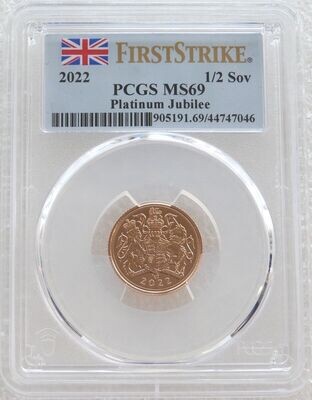 2022 Platinum Jubilee Half Sovereign Gold Coin PCGS MS69 First Strike