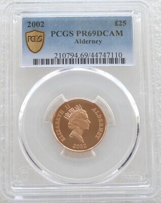2002 Alderney Lady Diana Spencer £25 Gold Proof Coin PCGS PR69 DCAM