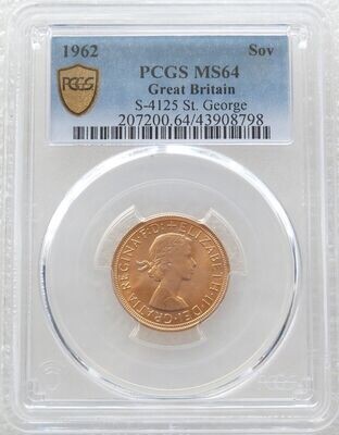 1962 St George and the Dragon Full Sovereign Gold Coin PCGS MS64