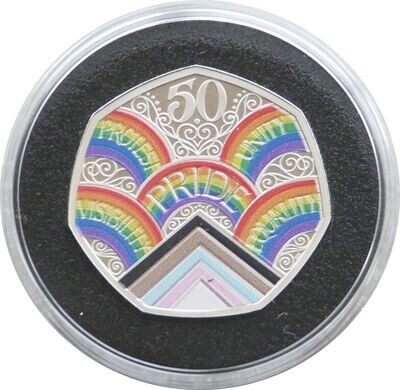 2022 Pride 50th Anniversary Piedfort 50p Silver Proof Coin Box Coa
