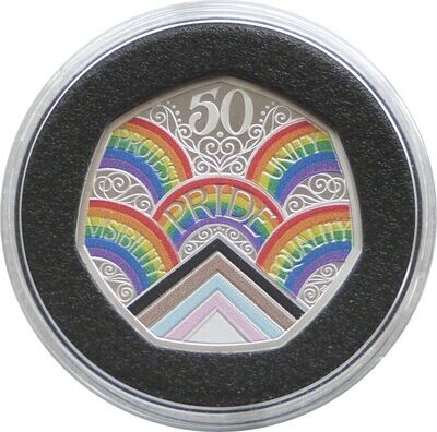 2022 Pride 50th Anniversary 50p Silver Proof Coin Box Coa