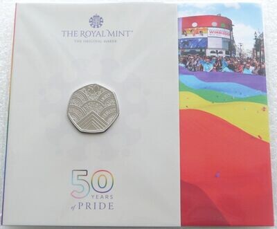 2022 Pride 50th Anniversary 50p Brilliant Uncirculated Coin Pack Sealed