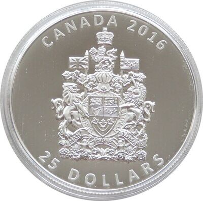 2016 Canada Coat of Arms Piedfort $25 Silver Proof 1oz Coin Box Coa