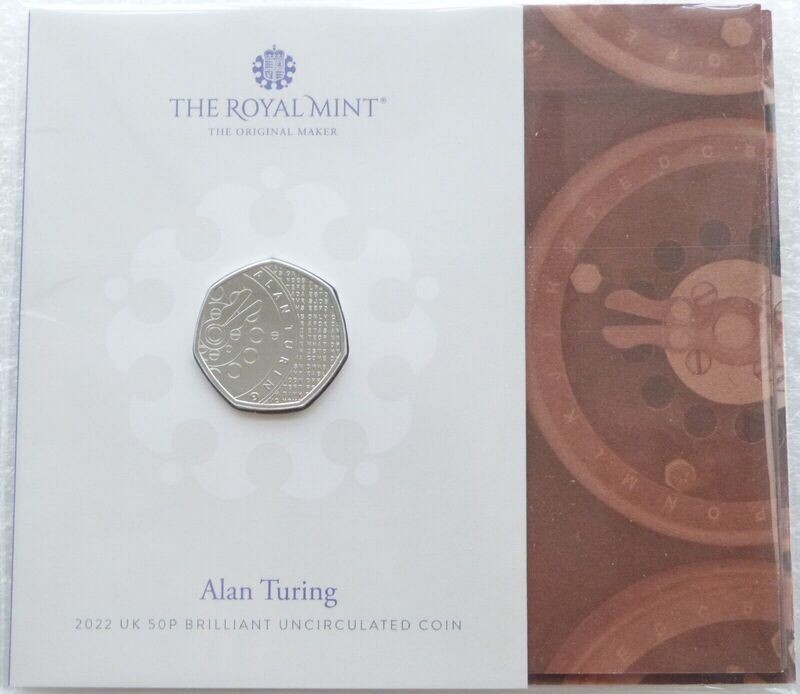 2022 Alan Turing 50p Brilliant Uncirculated Coin Pack Sealed