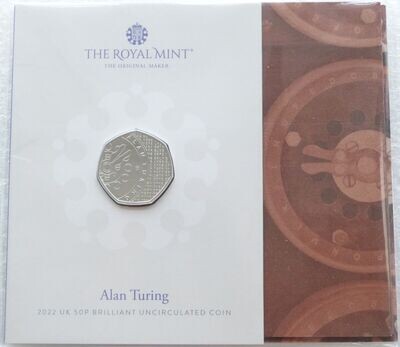 2022 Alan Turing 50p Brilliant Uncirculated Coin Pack Sealed