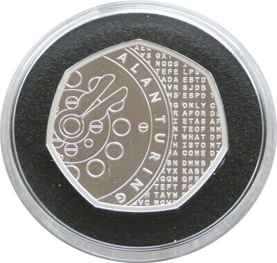 2022 Alan Turing Piedfort 50p Silver Proof Coin Box Coa