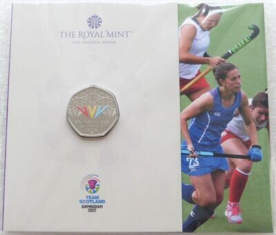 2022 Commonwealth Games Scotland Colour 50p Brilliant Uncirculated Coin Pack Sealed