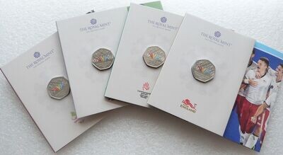 2022 Commonwealth Games Colour 50p Brilliant Uncirculated 4 Coin Set