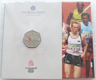 2022 Commonwealth Games Northern Ireland Colour 50p Brilliant Uncirculated Coin Pack Sealed