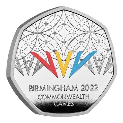 2022 Commonwealth Games 50p Silver Proof Coin Box Coa