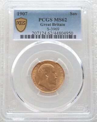 1907 Edward VII Full Sovereign Gold Coin PCGS MS62