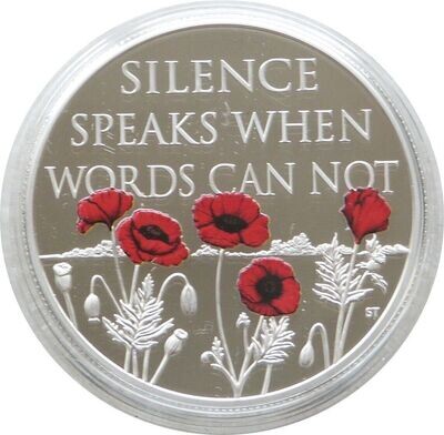 2017 Remembrance Day Poppy Piedfort £5 Silver Proof Coin Box Coa