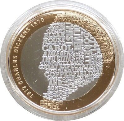 2012 Charles Dickens Piedfort £2 Silver Proof Coin Box Coa