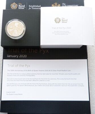 2019 Trial of the Pyx Birth of Queen Victoria Piedfort £5 Silver Proof Coin - Mintage 6