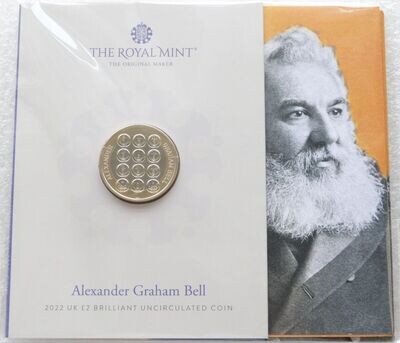 2022 Alexander Graham Bell £2 Brilliant Uncirculated Coin Pack Sealed