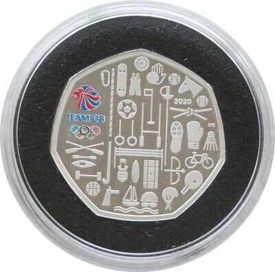 2021 Tokyo Olympic Games Team GB Piedfort 50p Silver Proof Coin Box Coa