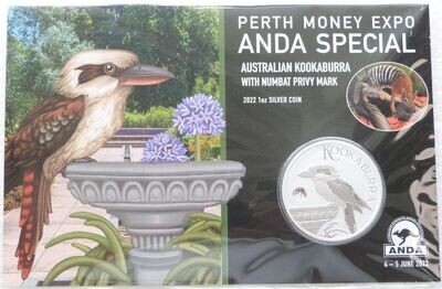 2022 Australia Perth Money Expo ANDA Kookaburra $1 Silver 1oz Coin Pack