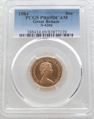 1984 St George and the Dragon Full Sovereign Gold Proof Coin PCGS PR69 DCAM